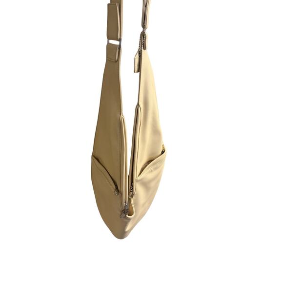 Sash Crossbody Sling Bag Cream Faux Leather | Travel Bag | Hidden Pockets - Picture 6 of 9